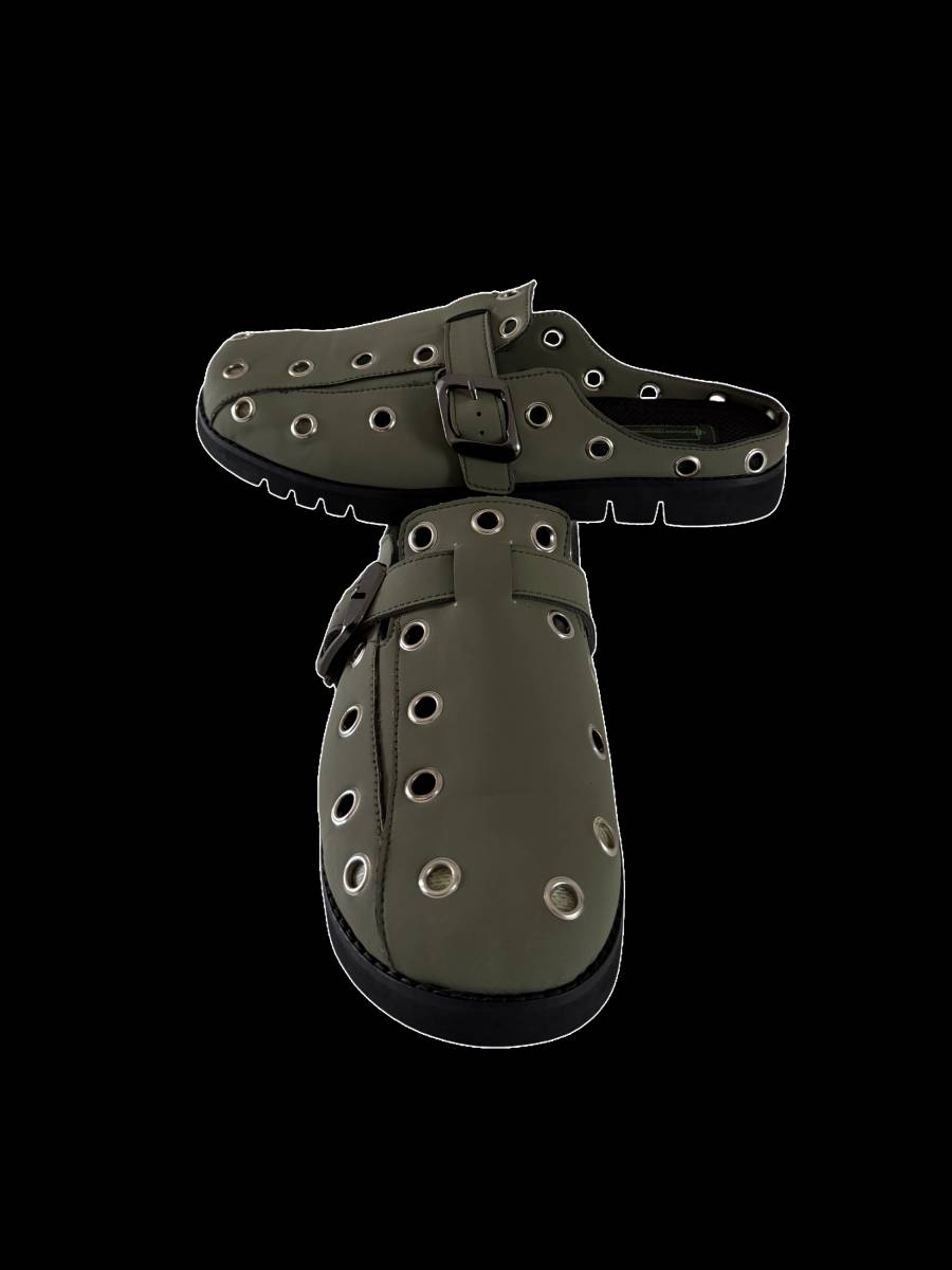 Grommet Buckle Mule